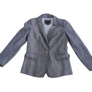 NWOT J. Crew Regent Chambray Blazer with Single Button